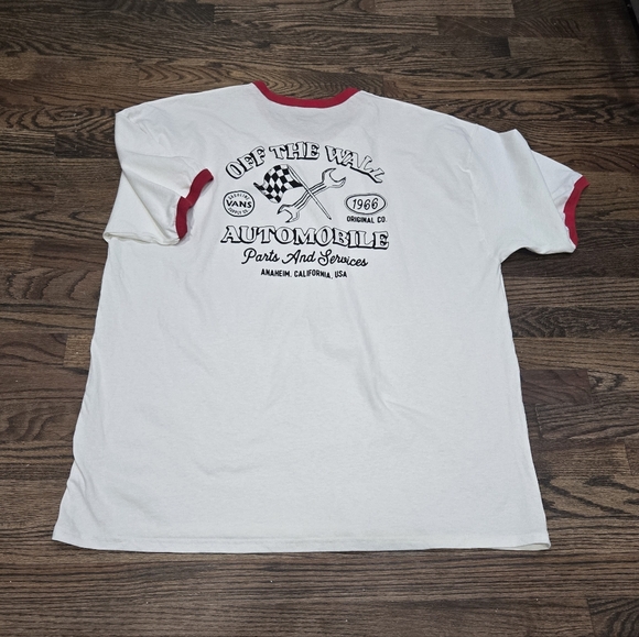 Vans Other - Vans Men's White & Red Ringer T-Shirt - Automobile Graphic XXL NWT